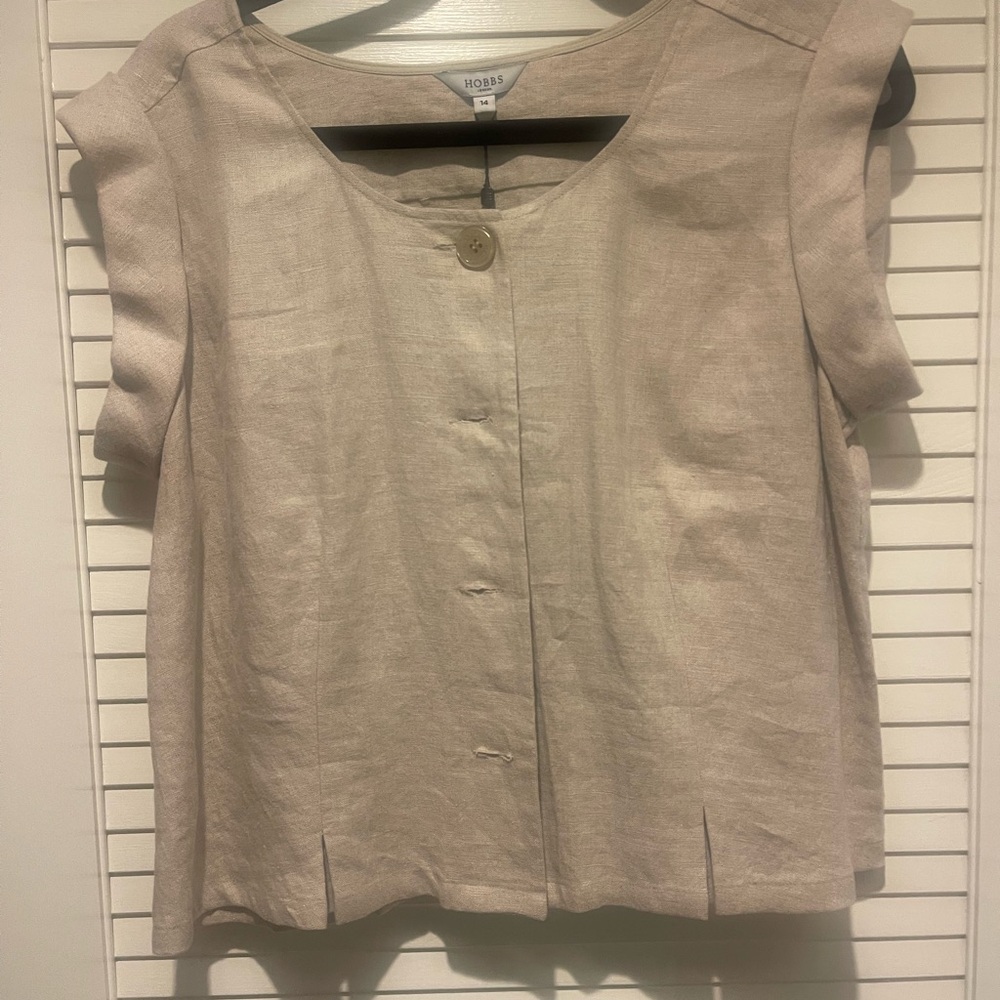 Beige Women's HOBBS Top. Size 14 UK. NWT.